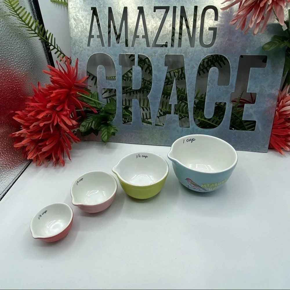 Anthropologie Measure Up‎ Bird Ceramic Cups